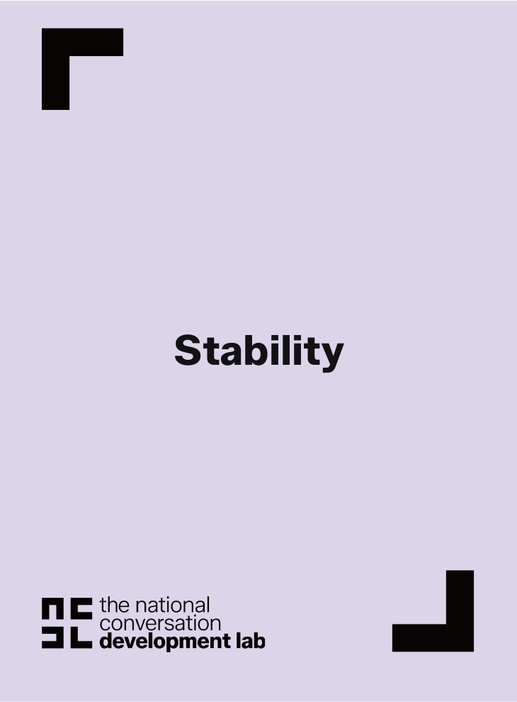 The front of the Stability card, from the endurance suit