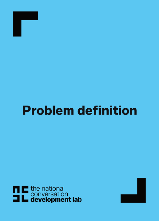 The front of the Problem definition card, from the evidence suit